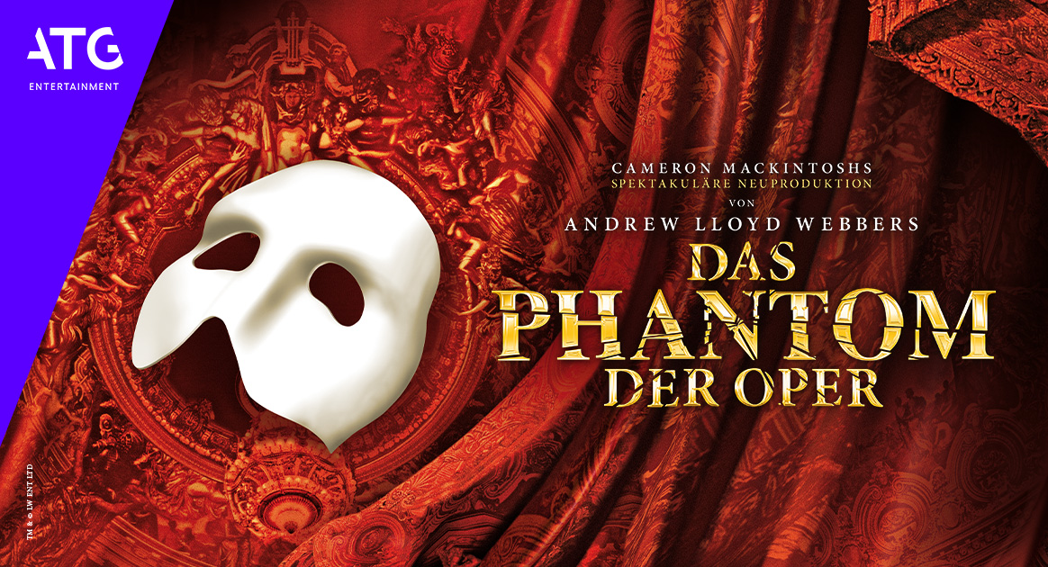 Phantom der Oper Maske auf rotem Tuch