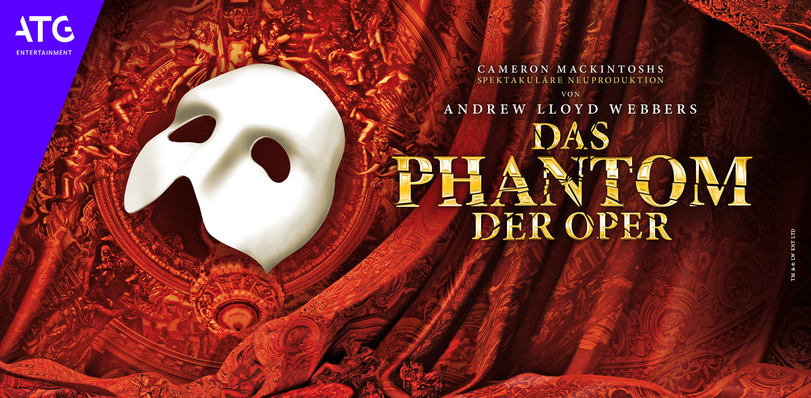 Phantom der Oper Maske auf rotem Tuch