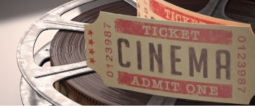 2 Kinotickets auf Filmrolle